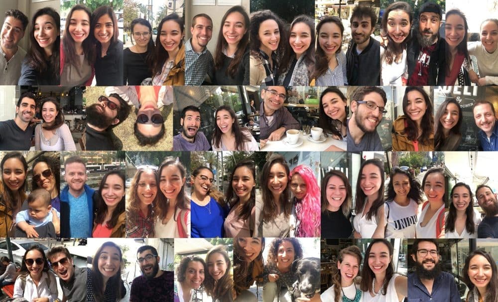 Selfies from dozens of morning coffee meetings